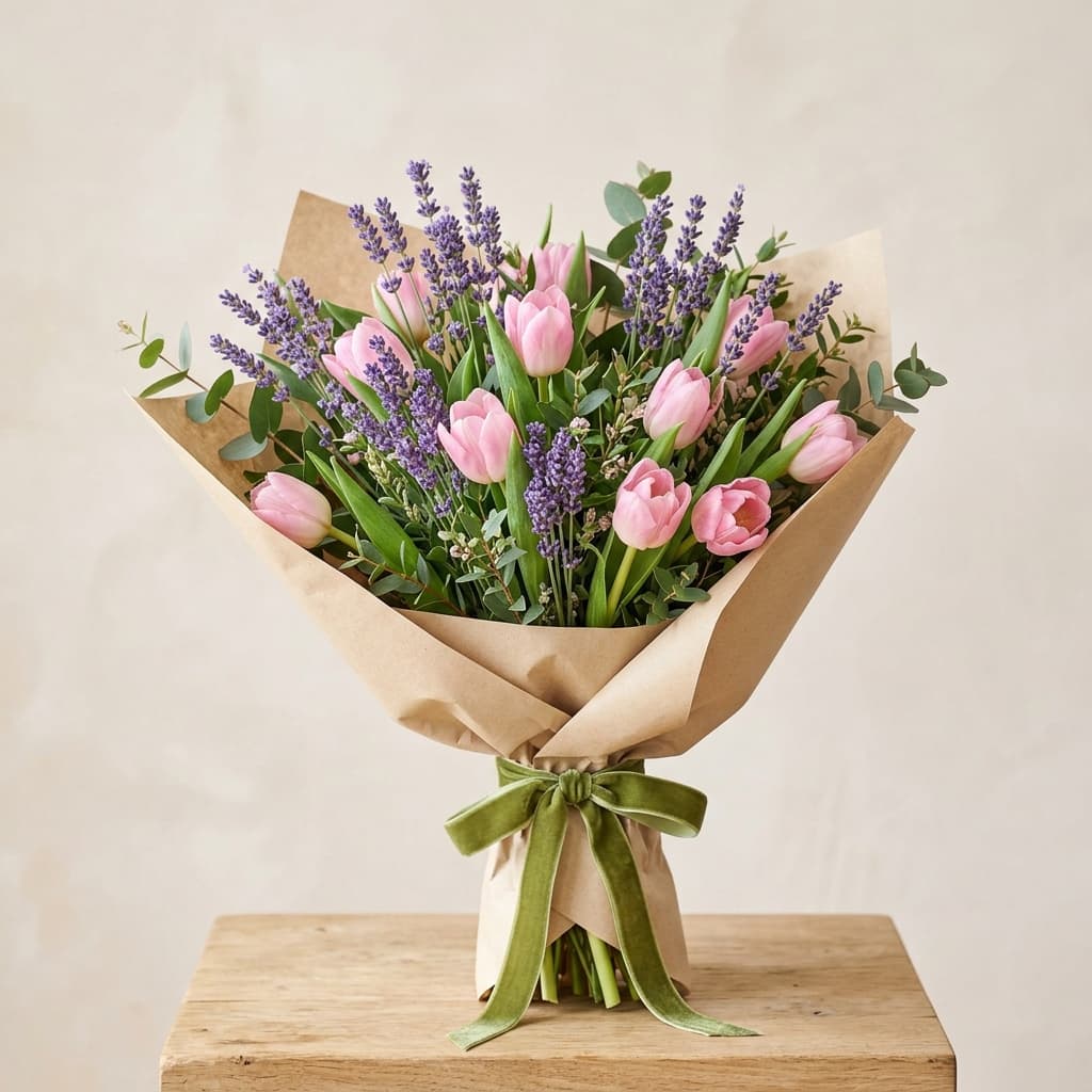 Artisan crafting a bouquet
